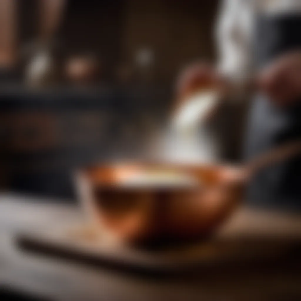 Whisking Egg Whites in a Copper Bowl Whisking egg whites in a copper bowl