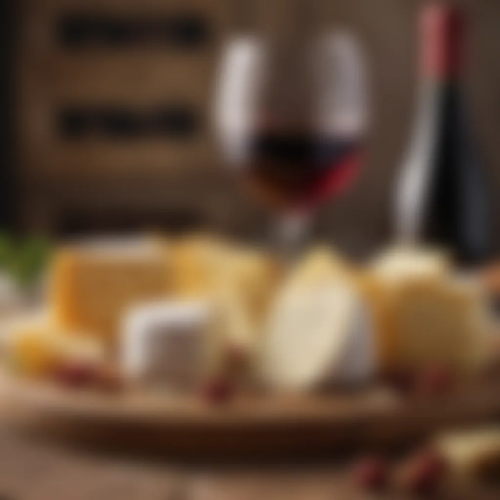 Artisan cheese varieties paired with selected wines highlighting flavor profiles