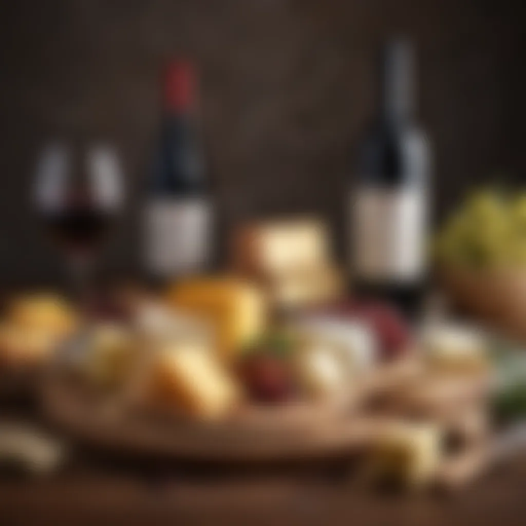 Elegant wine and cheese package arrangement featuring regional selections