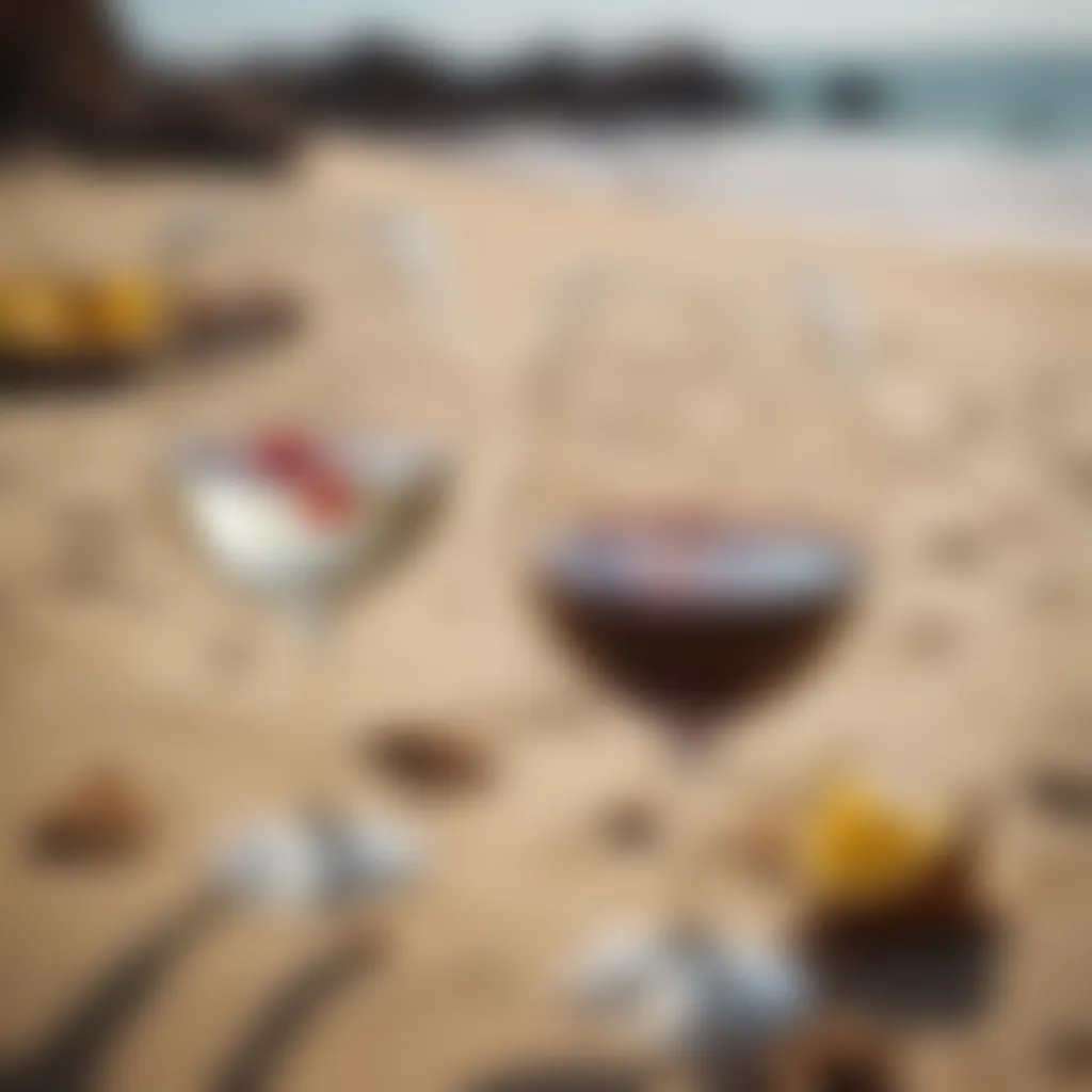 Variety of wine glasses catering to different beach activities