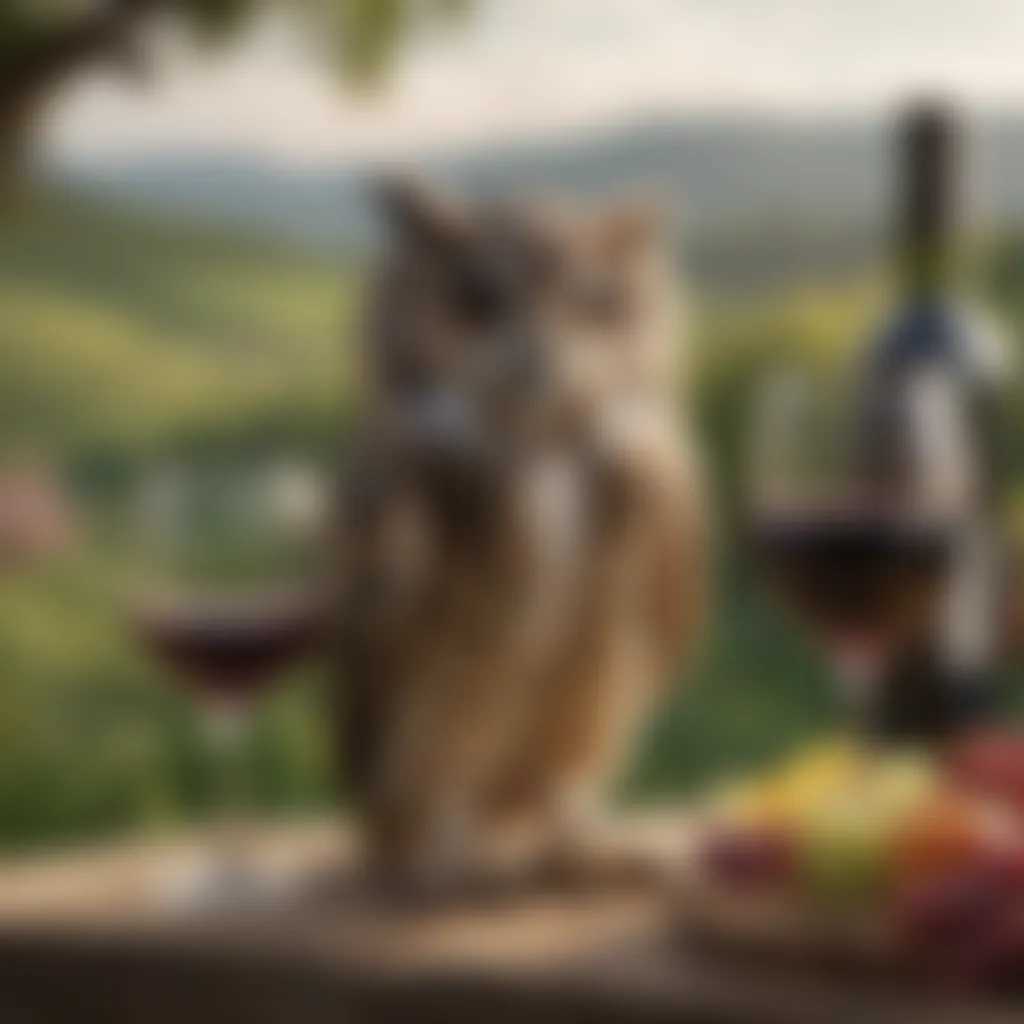 A scenic outdoor setting with Winking Owl wine enjoyed among friends