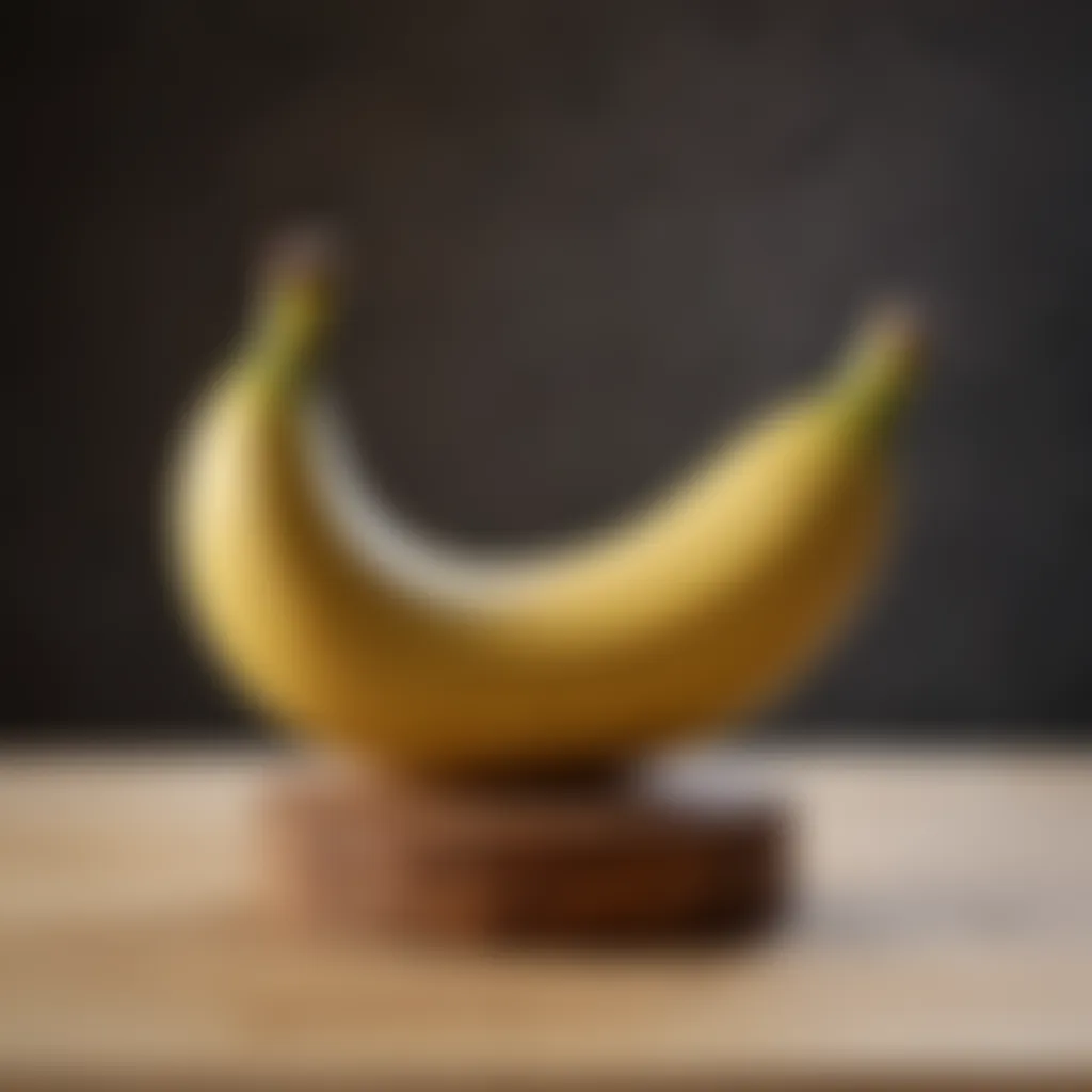 Close-up of a wooden banana holder showcasing craftsmanship