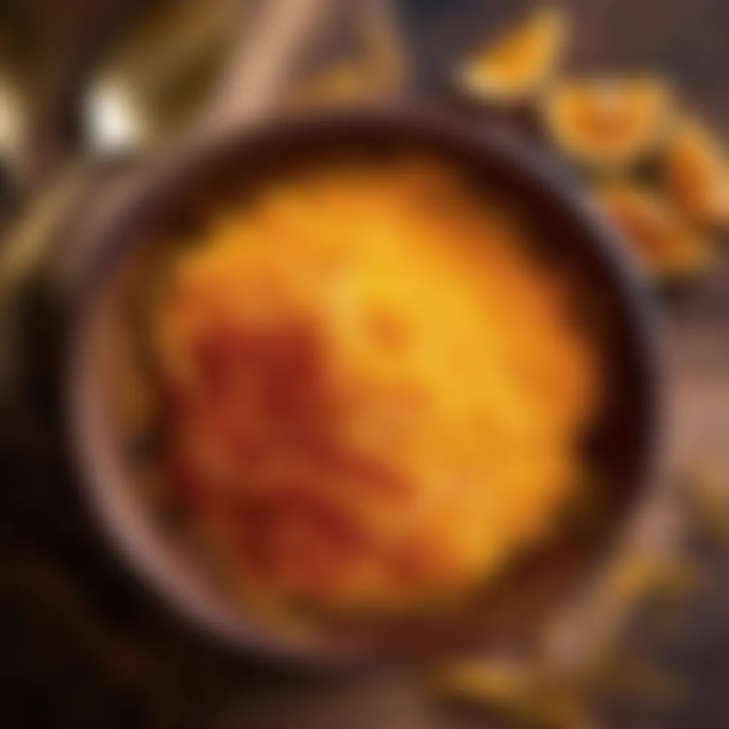 Vibrant saffron threads in a rustic wooden bowl Exquisite saffron threads in a wooden bowl