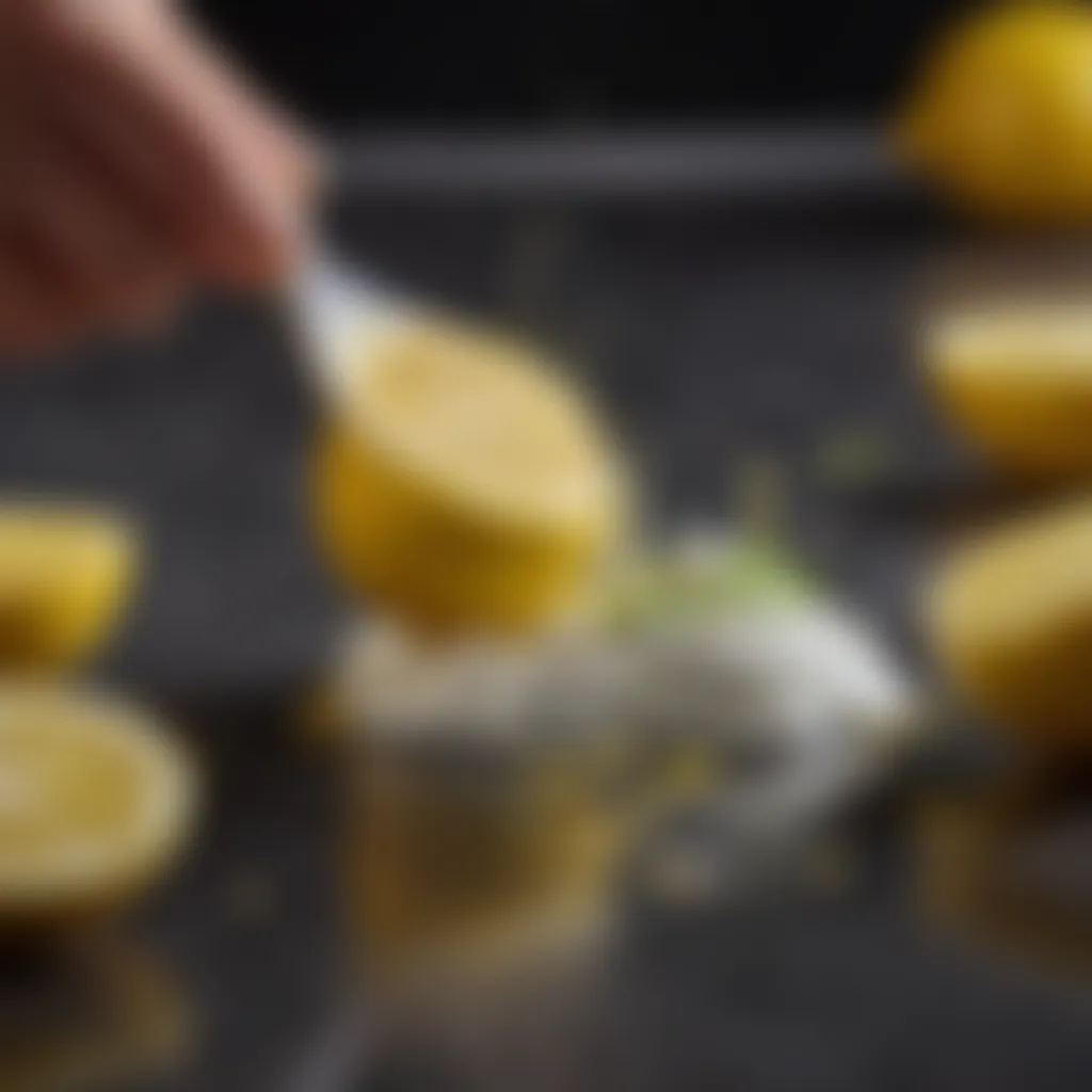 Zesty lemons being zested for added flavor