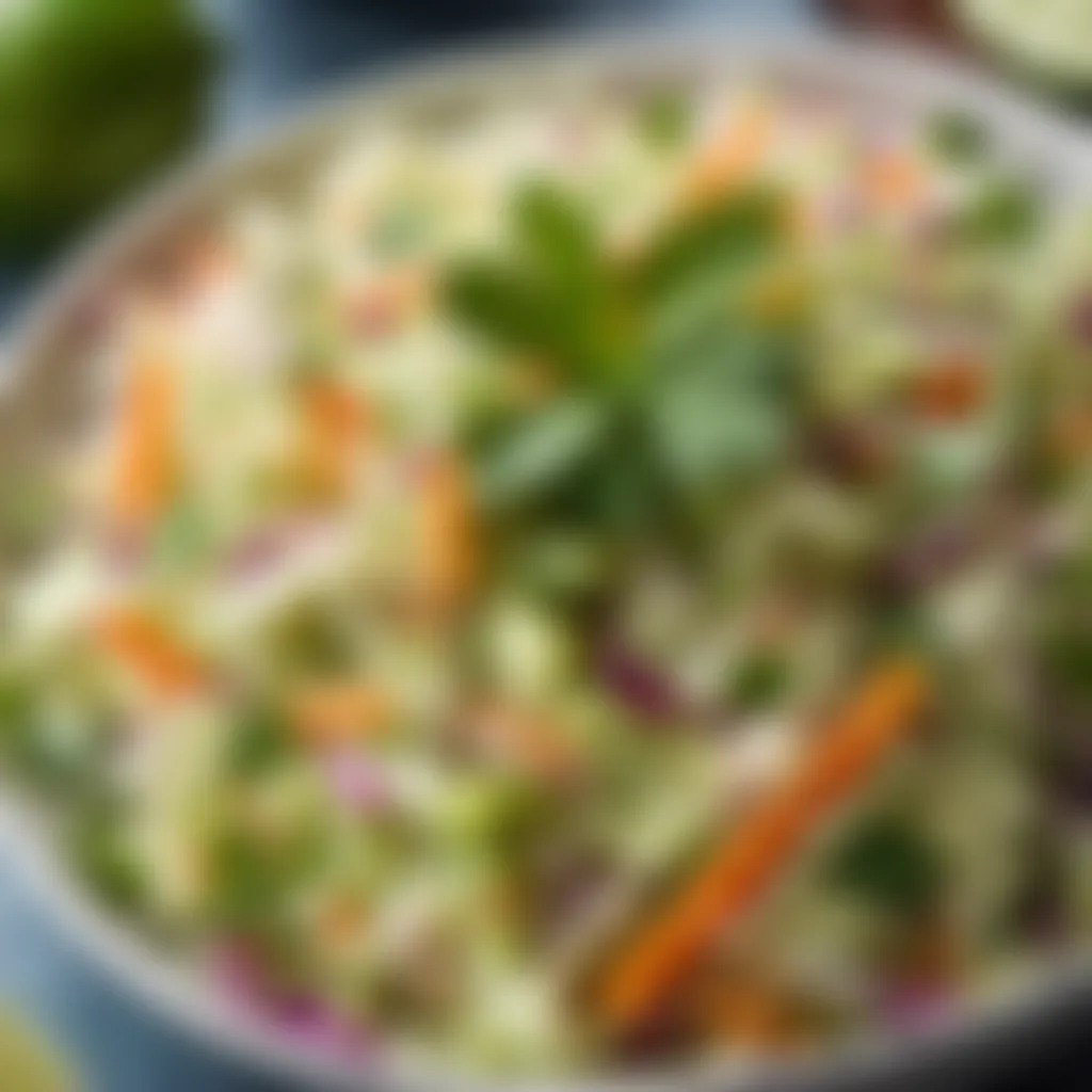 Zesty Asian coleslaw with lime and cilantro