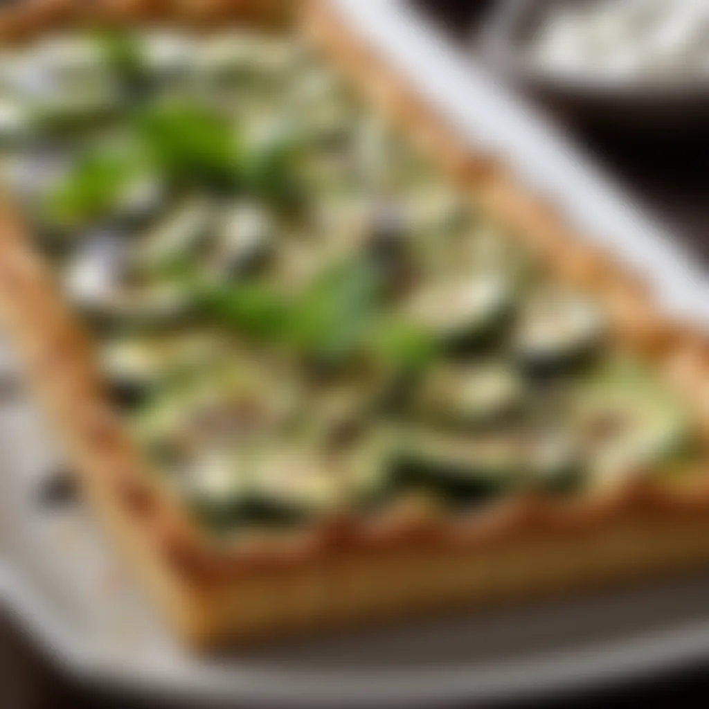 Elegant Zucchini and Goat Cheese Tart with Balsamic Glaze Drizzle