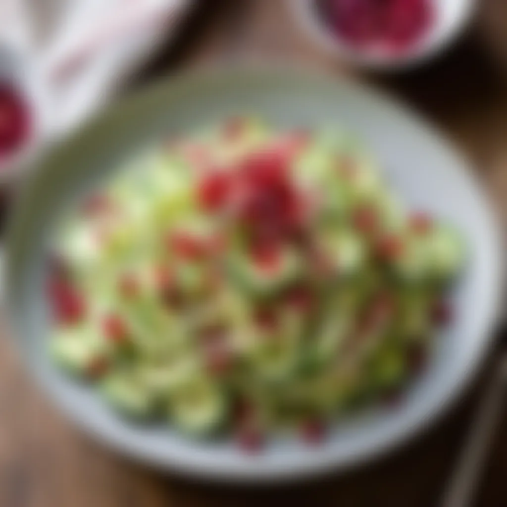 Gourmet Zucchini Noodle Salad with Fresh Pomegranate Seeds