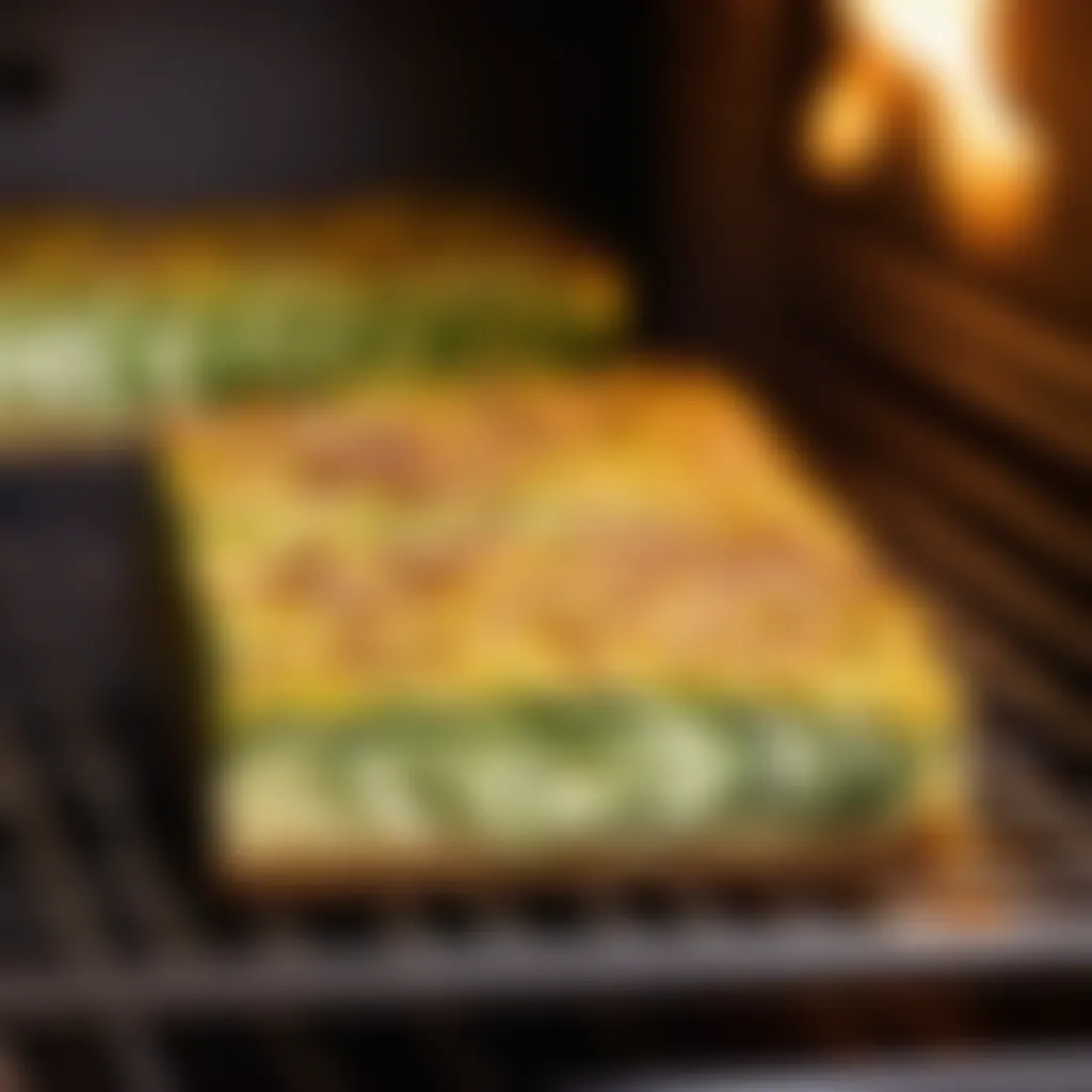 Zucchini slice baking in the oven