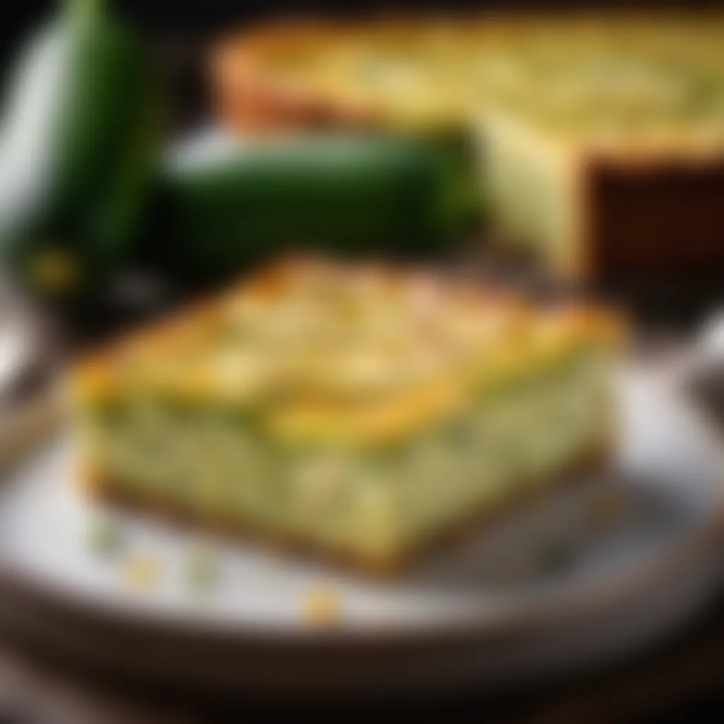 Deliciously cooked zucchini slice