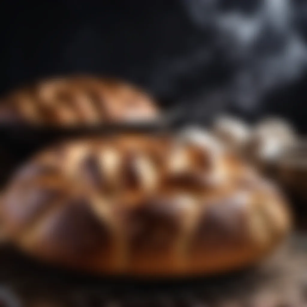 Freshly baked Zwiebelbrot cooling on a wire rack